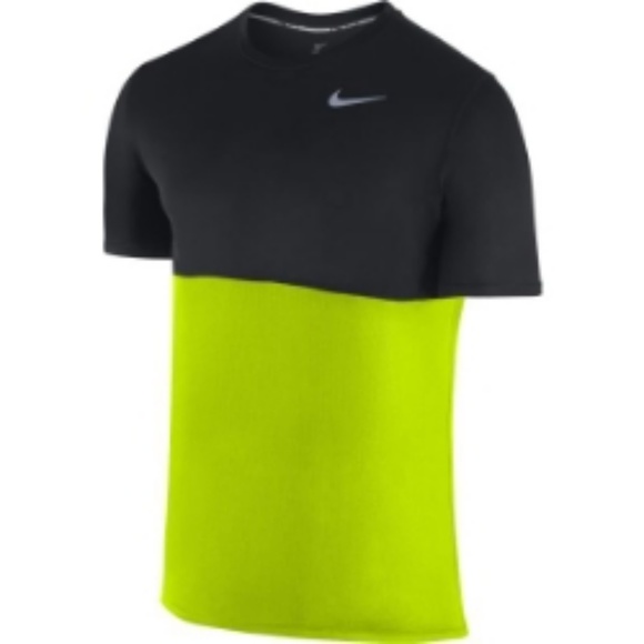 black and lime green nike shirt